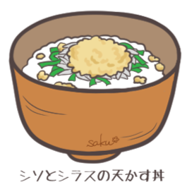 シソとシラスの天かす丼